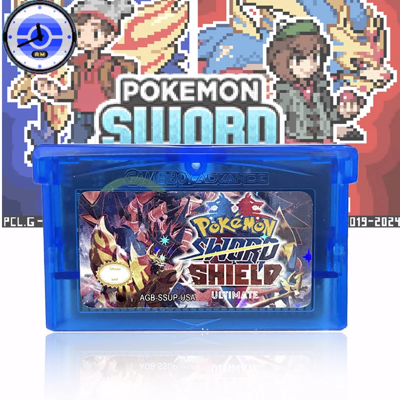 USA-Version Pokemon Schwert & Schild RTC Flash-Cart Echtzeituhr GBA-Spielmodul Videospielkonsole ROM-Hack Englisch