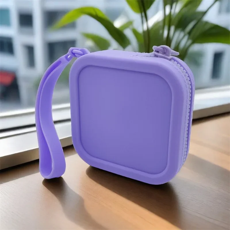 Borsa portamonete quadrata in Silicone borsa portaoggetti per auricolari borsa per cosmetici portatile per rossetto da donna borsa per piccoli