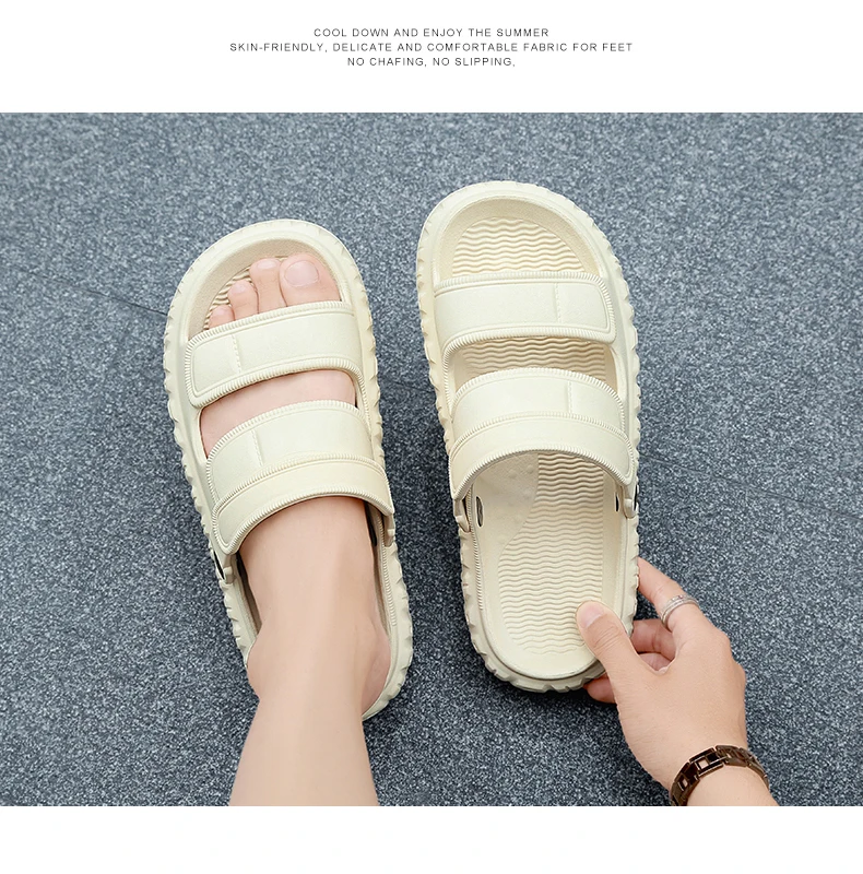 Sommerliche Übergrößen-Herrensandalen: Outdoor-Freizeitschuhe, Leder-Gartenschuhe, Rutschfeste Römerschuhe, Strand-Flip-Flops – Detail 11