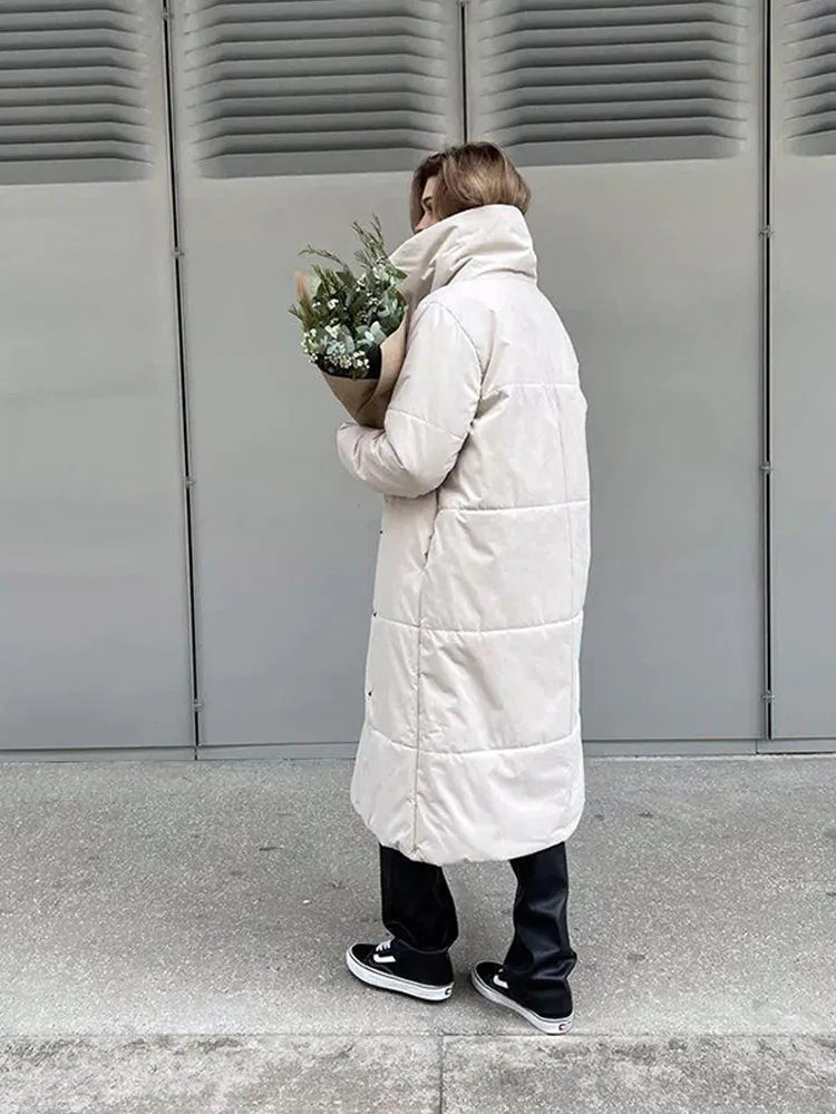 Jaqueta monocromática com renda de lapão para mulheres, elegante manga comprida, casaco quente de peito único, casacos de senhora, moda de rua, 2024