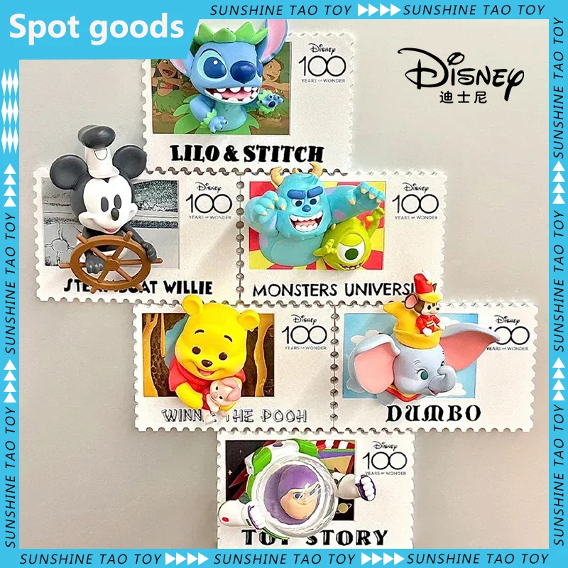 

Disney's 100th Anniversary Stamp Blind Box Series Buzz Lightyear Mickey Mouse Moving Creative Fridge Magnet Tide Play Decoration