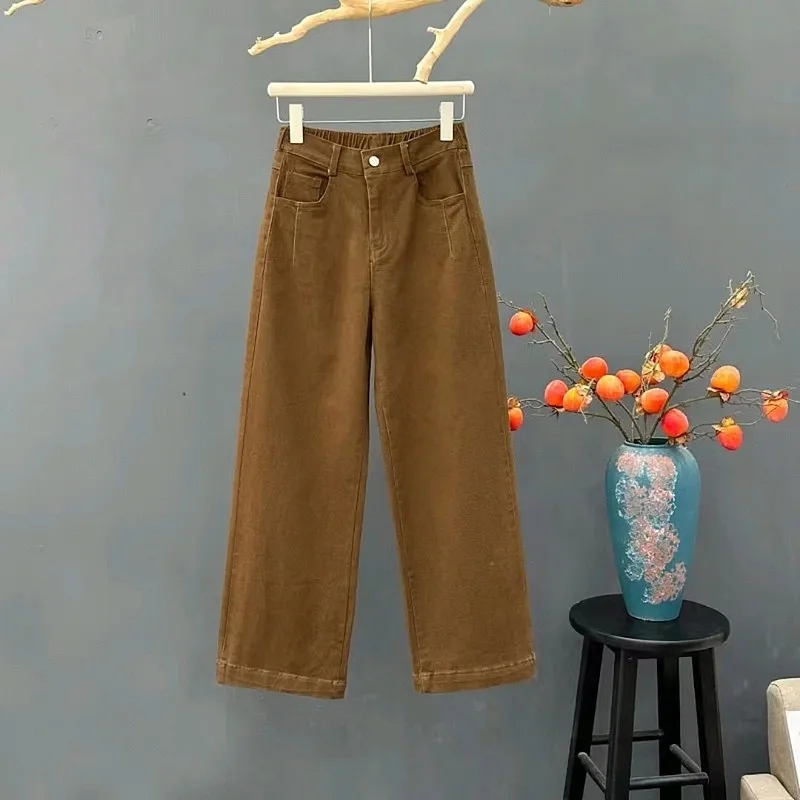 

Модные женские брюки-палаццо с высокой талией, свободного кроя, осенняя коллекция 2024, универсальные повседневные брюки