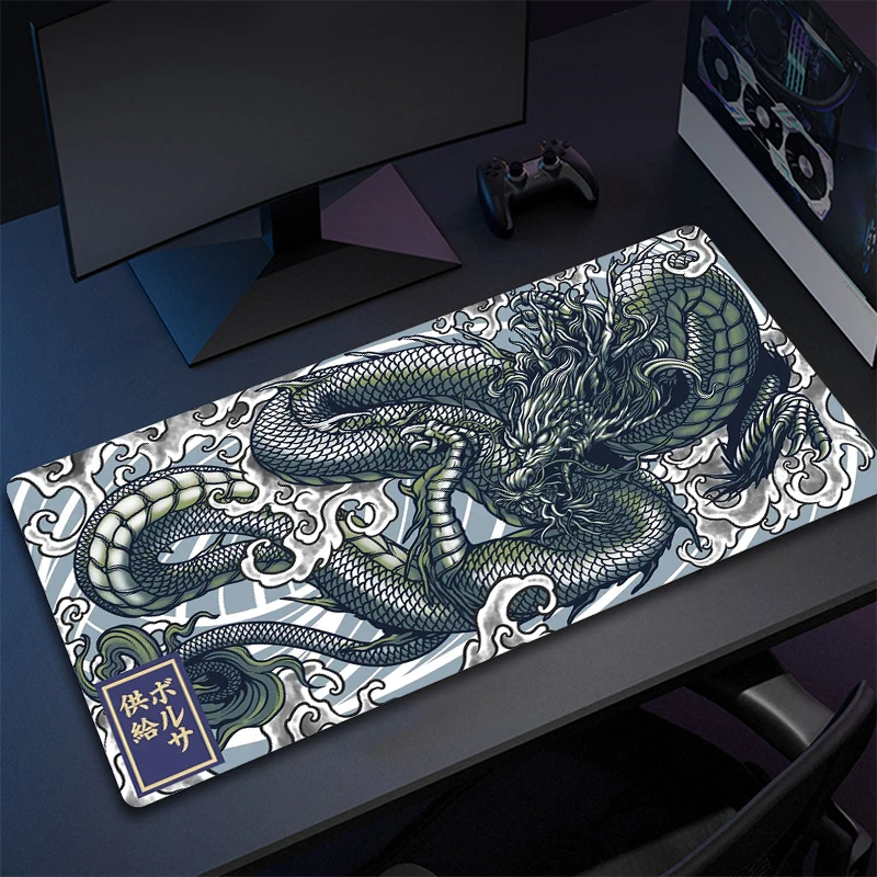 Imagem -03 - Grande Jogo Mouse Pad Dragão Japonês Acessórios para Jogos hd Print Office Computer Keyboard Mousepad Xxl pc Gamer Laptop Desk Mat