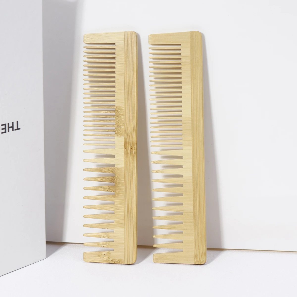 

Natural bamboo and wood comb, anti-static wood comb, double-sided comb, hair care styling comb, special for real hair wigs