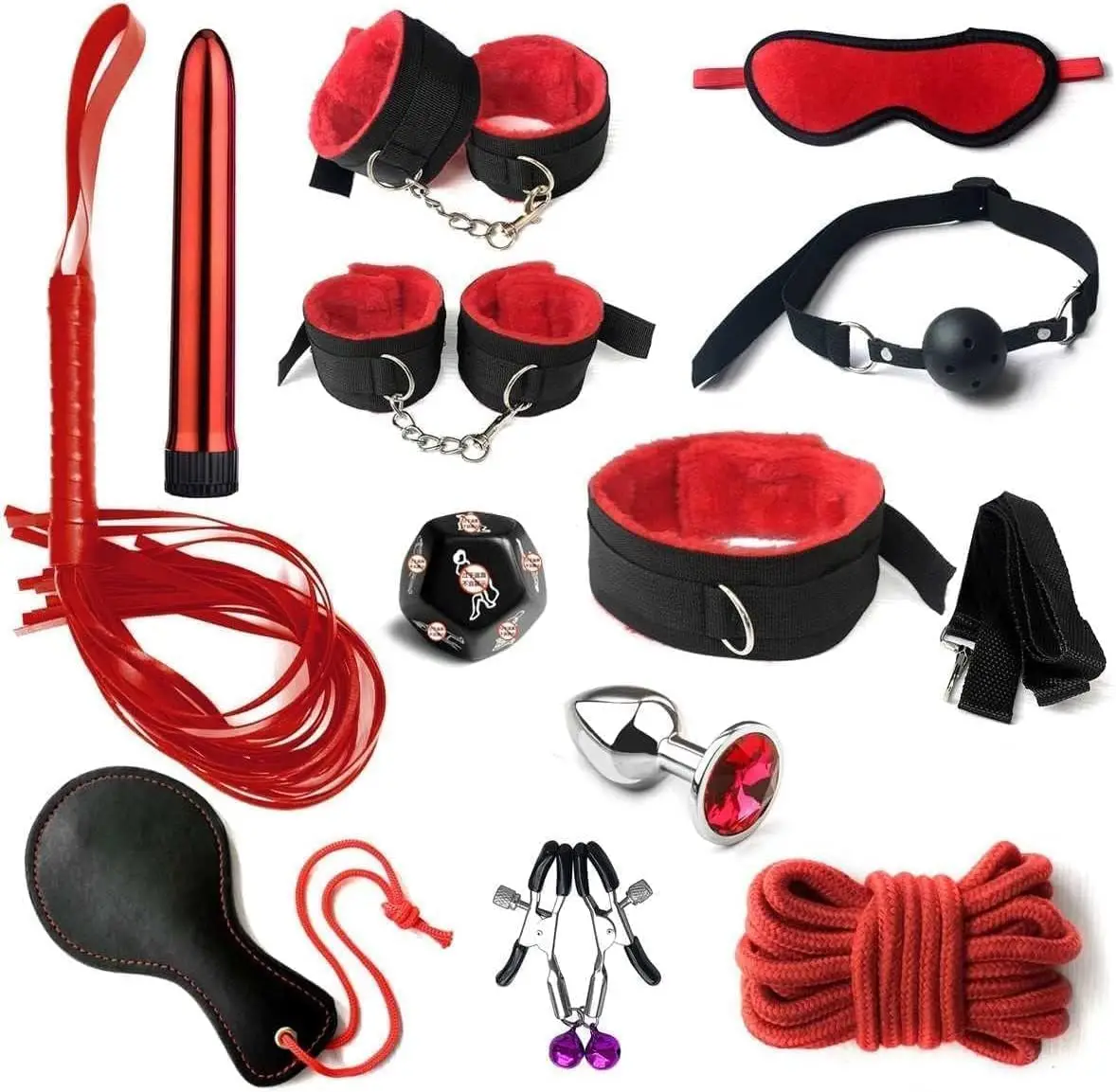 

Sex Bondage Set with Handcuffs and Leg Straps Cuffs Adjustable Wrist Thigh Restraint Ropes and Soft Tie Set Sex