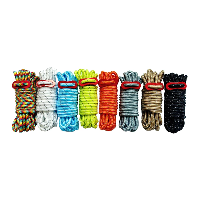 6mm Rock Climbing Rope Fishing Rope 4 Meters, Outdoor Safety Climbing Grappling Lifeline Escape Descender Abseiling