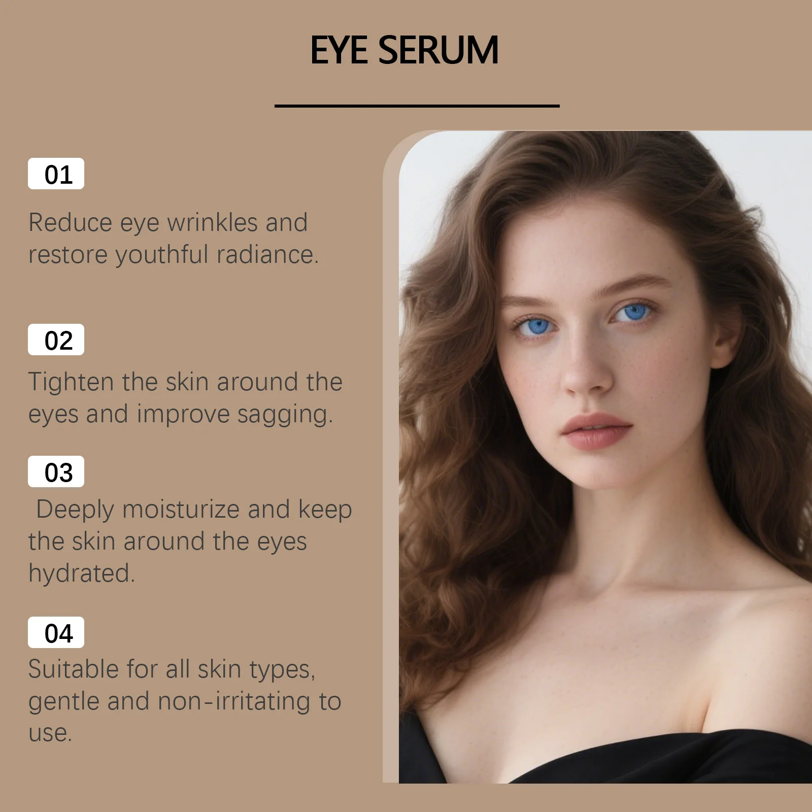 Caffeine Eye Essence Lotion Hydrating Anti-Puffiness Eye Serum Smooth Fine Lines Firming Eye Contour Cream for Dark Circles