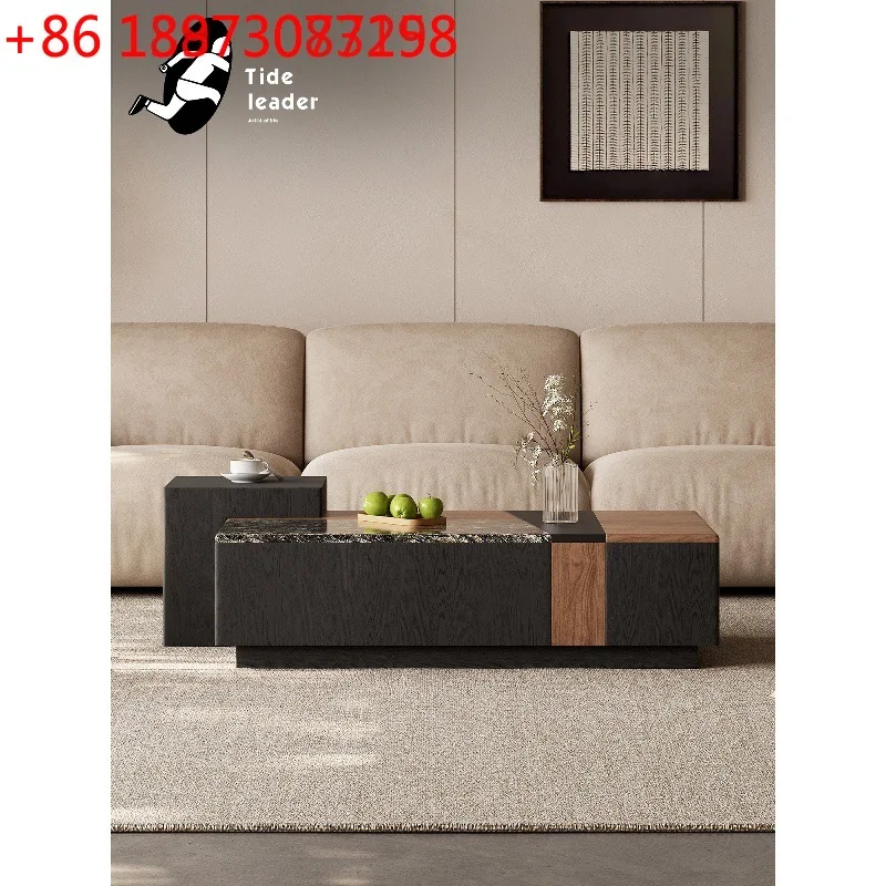 

Tide leader Italian rectangular marble coffee table light luxury luxury creative home living room
