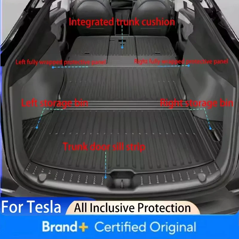 

For Tesla Model Y Juniper 2024-2026 TPE Rear Seat Backrest Protective Pad Trunk Mat Anti-Kick Pad Car Interior Accessories Amagi