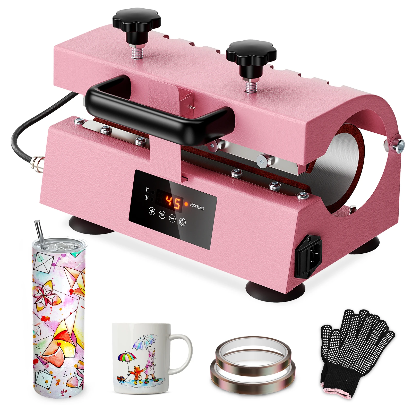 Portable Mug Heat Press Machine 500W Electric Tumbler Heat Press Suitable for 11-30oz Ceramic Cups,Coffee Cups