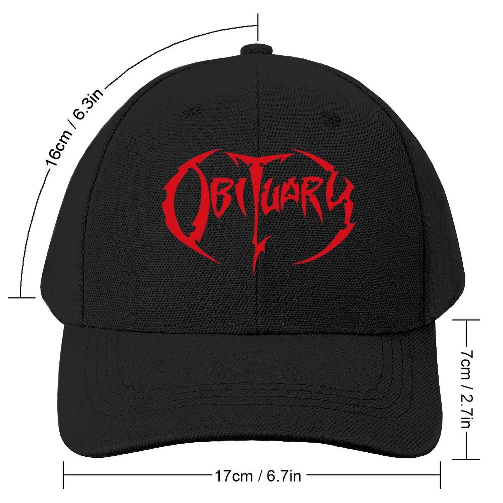 Obituary (Transparent) Red Baseball Cap Kids Hat Rugby Streetwear New In Hat Women's Golf Clothing Men's