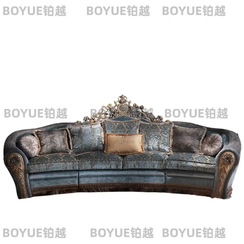 Modern American Style 3 Seater Sofa High Density Sponge Cushion Solid Wood Frame Fabric Upholstery Living Room Furniture Set