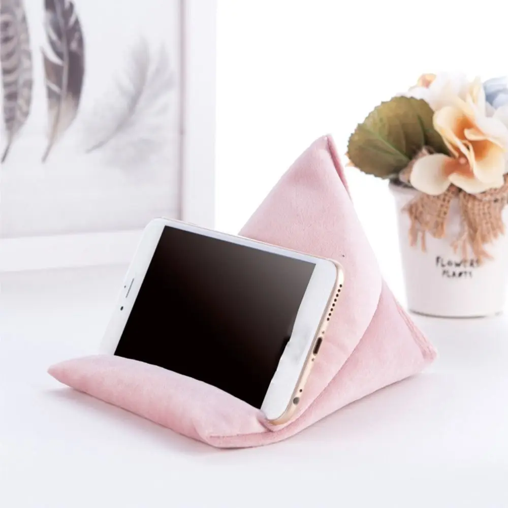 

Velvet Pillows Mobile Phone Holder Multi-functional DIY Crafts Triangle Phone Stand Portable Cushion Soft Fabric Phone Rack