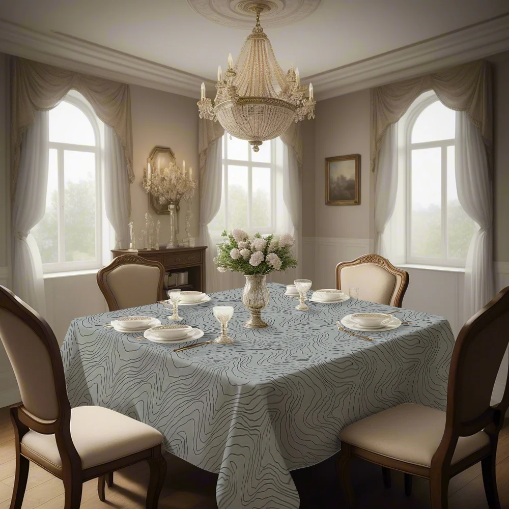 New simple pattern square tablecloth with edge-locking technique