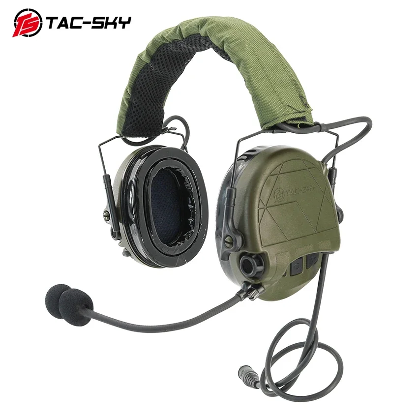 TS TAC-SKY 2024 Military TAC301 Dual-mode Noise Cancelling Tactical Headset Electronic Shooting Ear Protection Headphone W Mic