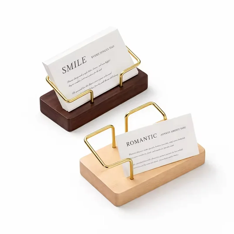 Business Card Holder Organizer Office Desk Display Stand Memo Accessories,Durable Construction,Recycled Wood & Desk Use Kit Set