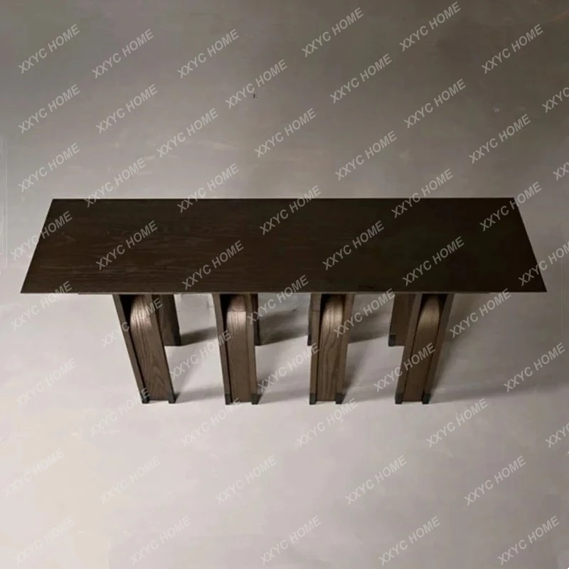 Solid Wood Entrance Table Retro Homestay Living Room Sofa Back Side Table Against The Wall Display Case