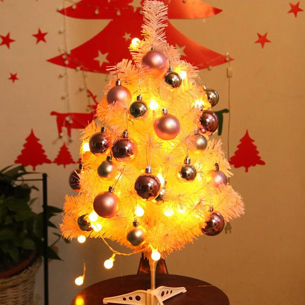 

1 Set Mini Desktop Decor Luminous Xmas Tree Lovely Tabletop Tree Bright Creative Decoration Bedroom Party Home