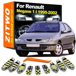 ZITWO 10Pcs LED Bulb Interior Dome Reading Plate Light Kit For Renault Megane 1 I MK1 1995 1996 1997 1998 1999 2000 2001 2002