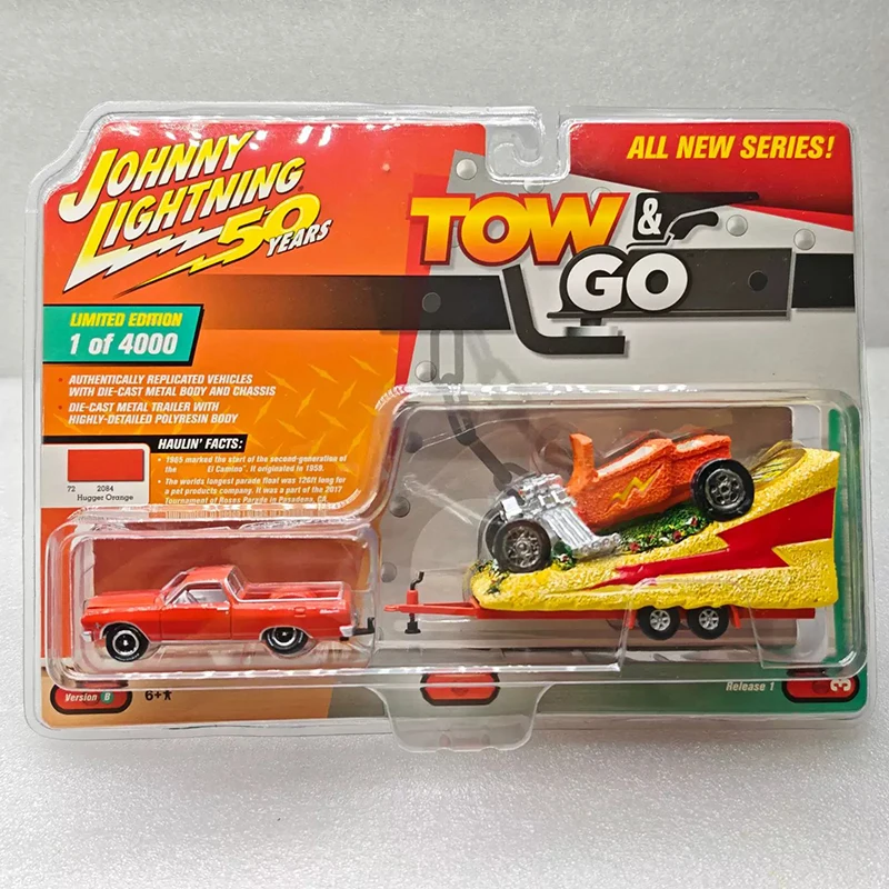 Johnny Lightning 1:64 Scale 1965 El Camino & Parade Float Trailer Alloy Model For Collection Display & Holiday Gifts Toys