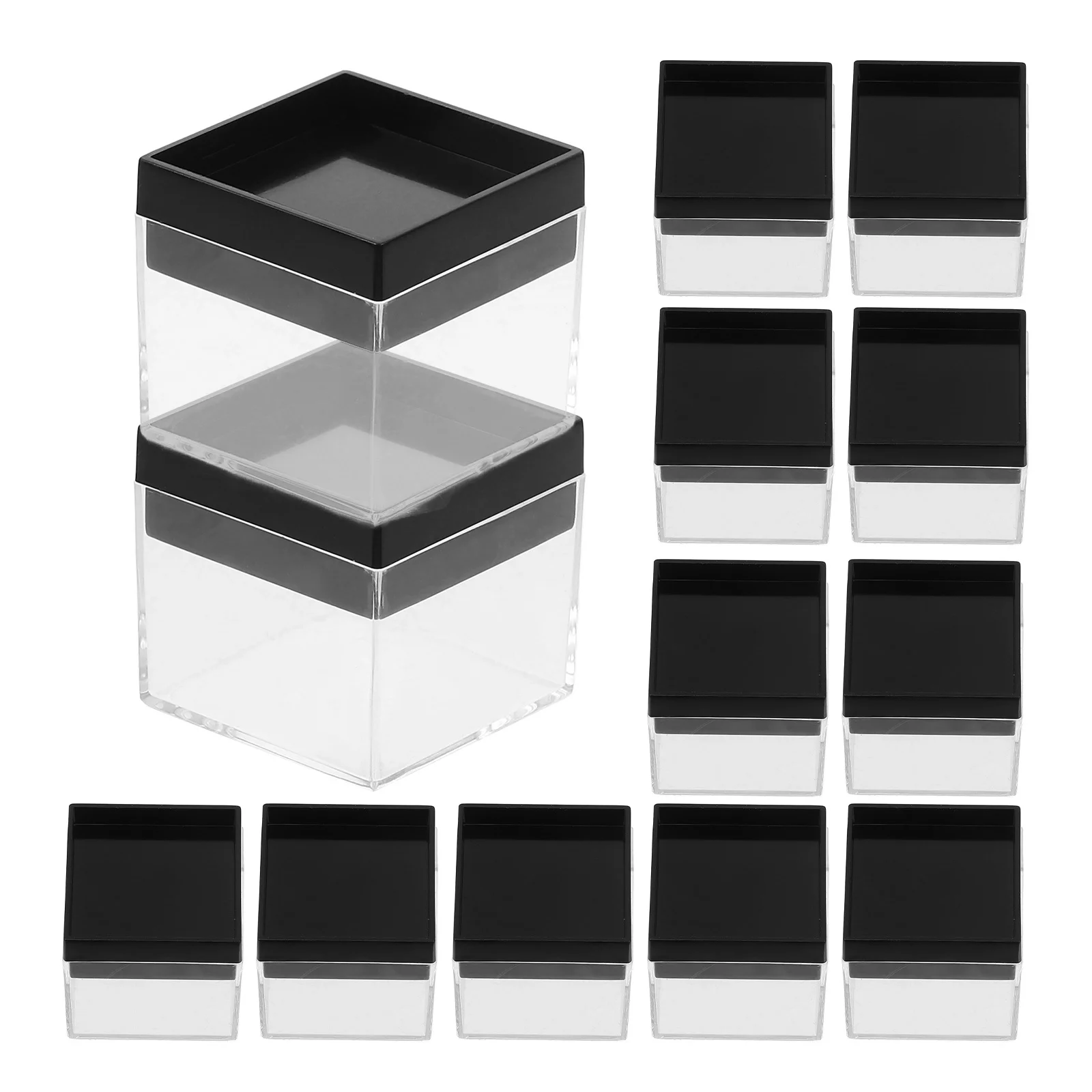 

20Pcs Plastic Box Transparent Square Storage Case with Airtight Lid for Specimen Coin Jewelry Organizer Mineral Display Box