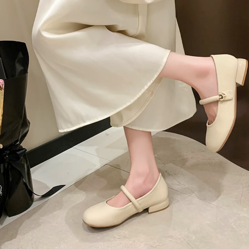 2024 Autumn New Barefoot PU Ballet Shoes for Women Flat Bottom Comfortable Soft Bottom Scattered Wide Toe Box Lightweight