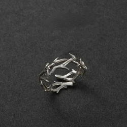 Punk Irregular Couple Rings Retro Hip-hop Personality Adjustable Finger Ring for Men Women Lovers Fashion Jewelry Gifts