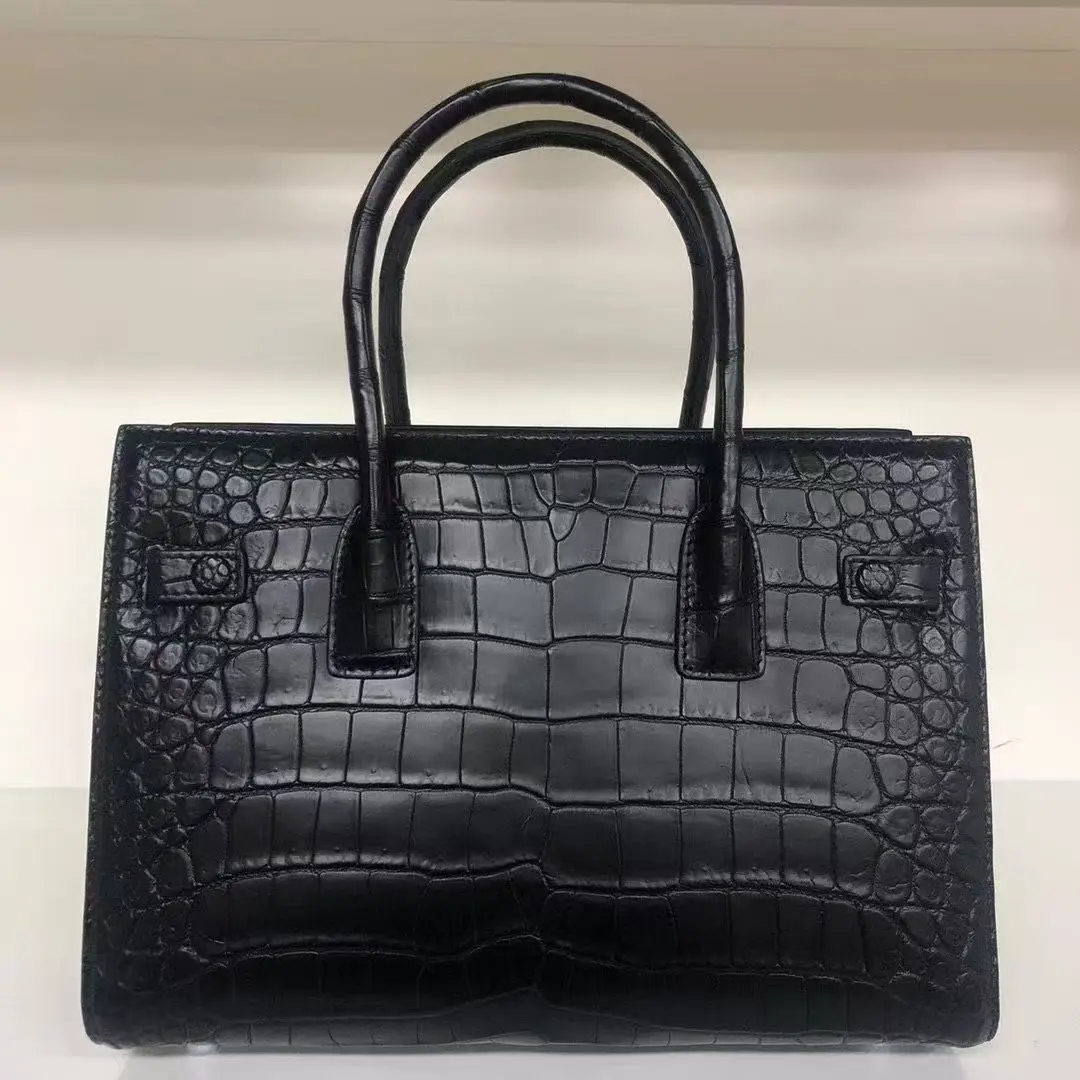 2026 جديد 100% جلد التمساح الأصلي المرأة عبر الجسم حقيبة جلد التمساح سيدة حقيبة كتف متوسطة الوردي الأخضر الأزرق الرمادي