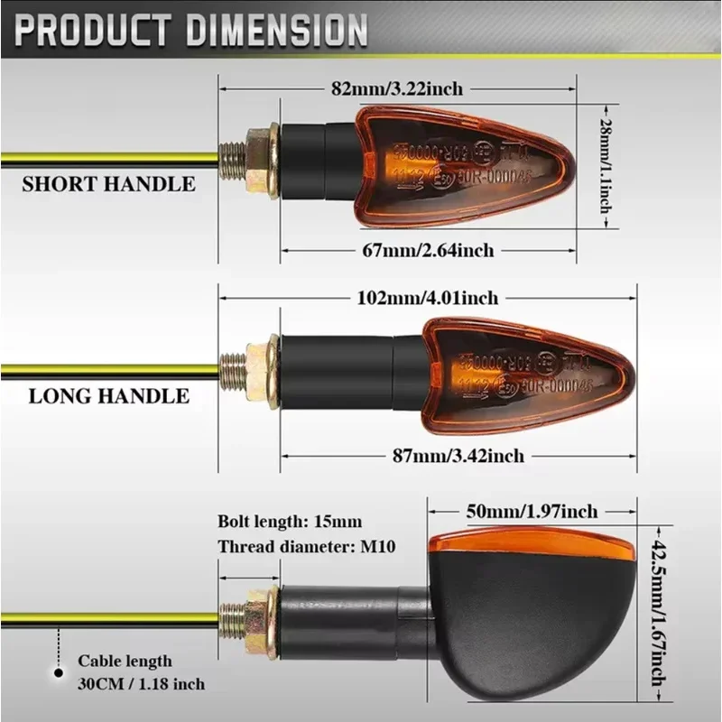 2 قطعة دراجة نارية بدوره إشارات أضواء مصباح مؤشر الوامض متوافق مع هوندا CBR 250R 300R CB300F CBF125 150 Stunner #6