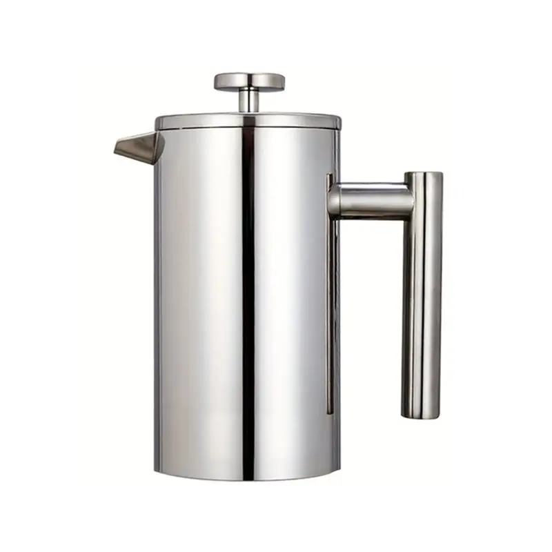 [NEW!A67Z】 Coffee Press Tea Brewer Double Wall Insulated Stainless Steel French Press Coffee Maker 600ML