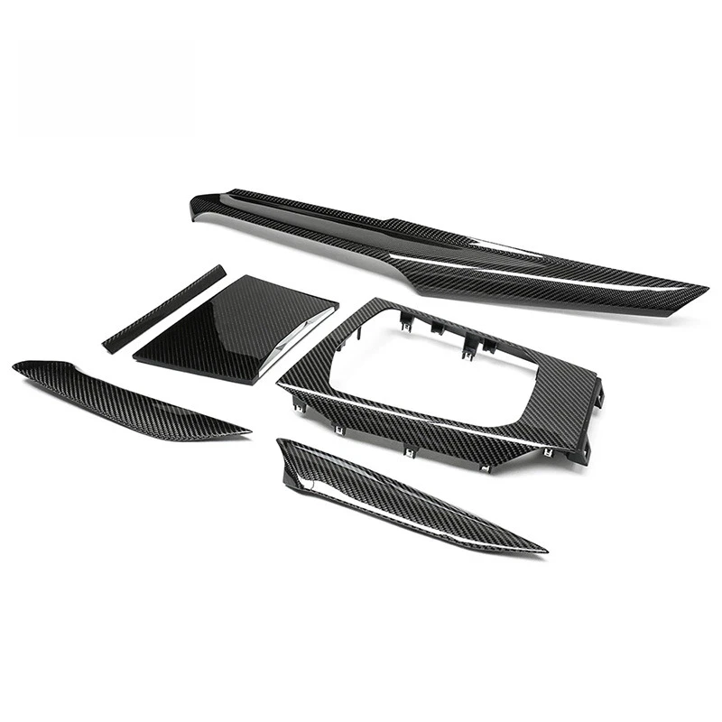 LHD Real Carbon Center Console Shift Panel Trim Replacement For BMW 3 4 Series G20 G21 G22 G28 G23 G42 320i 325i 330i 19-22