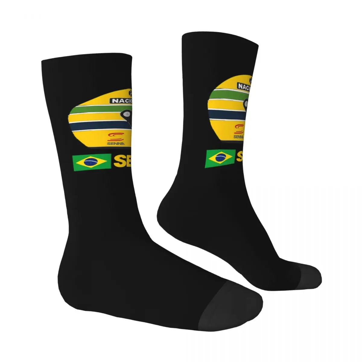 Ayrton Senna kaus kaki Retro pria, kaus kaki lari antiselip kustom musim dingin pria