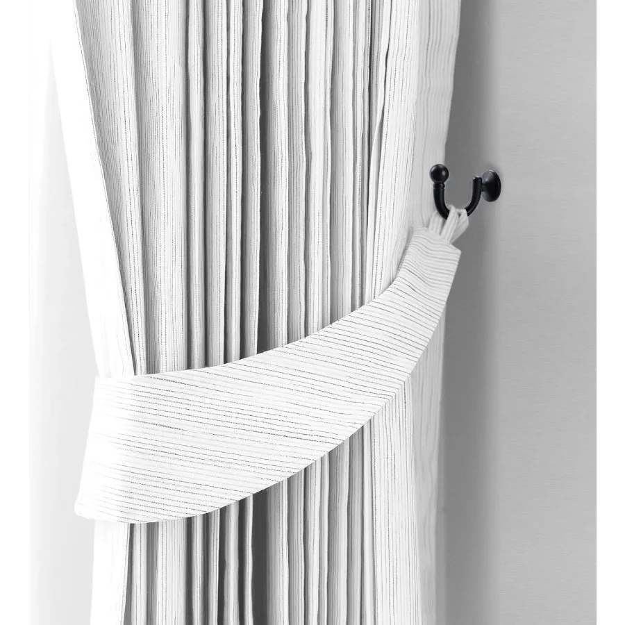 Confezione da 4 fermacravatte per tende in lega di zinco per fermacravatte per tendaggi montate a parete in nero opaco Ganci fermacravatte per tende durevoli ed eleganti