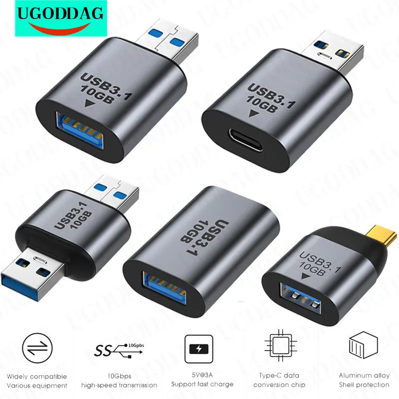 10Gbps Type C To USB 3.1 Converter Male Female Charging Port Adapter High Speed Data Transfer Phone Macbook Tablet Connector