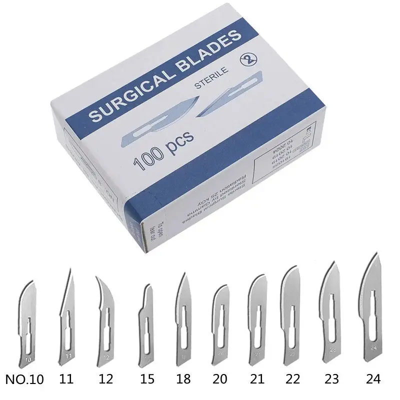 Aço Carbono Lâminas Cirúrgicas para Corte Faça Você Mesmo Reparação do Telefone Escultura Sobrancelha Animal Grooming Manutenção Faca de Bisturi 20100 Pcs