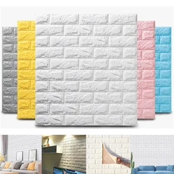 3MM 10/20PCS Self-adhesive 3D Brick Wallpaper PE Foam Wall Panels Stickers Waterproof Wallpaper Home Decoration