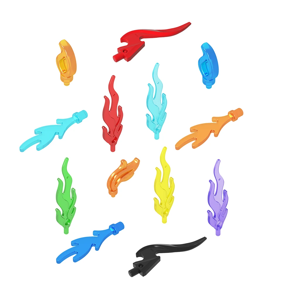 30 قطعة ريشة لهب النار جزء 64647 موجة MOC اللبنات شفافة اللون الجسيمات لتقوم بها بنفسك اللعب هدية 85959 6126 ملحق صغير