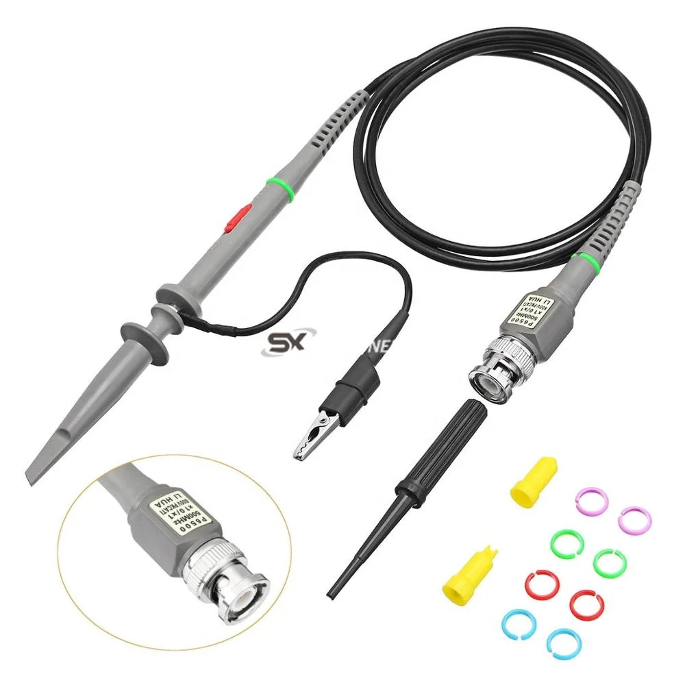 P6500 500MHz 10X High Precision differential  Oscilloscope Passive Probe  with Alligator Clip Tool Test Parts