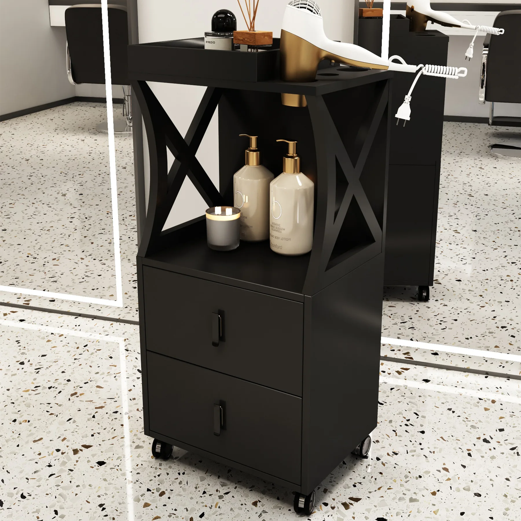 Factory direct sales simple barber shop tool cabinet barber beauty salon hair tool cabinet locker storage