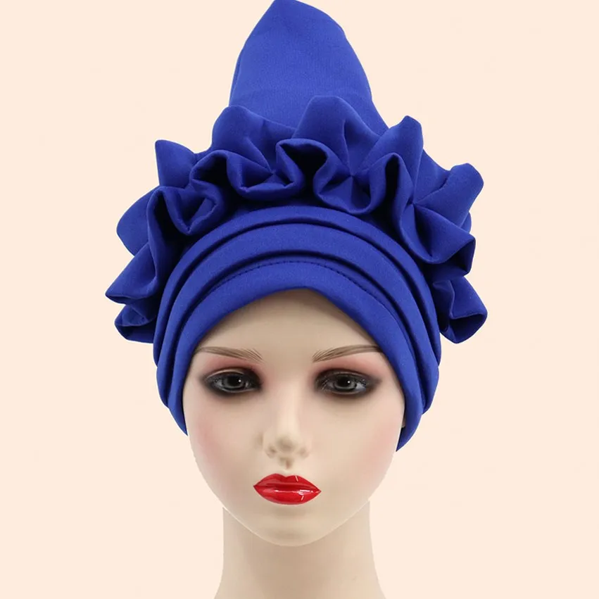 

2023 New African Auto Gele Headtie Nigerian Wedding Gele Muslim Turban Cap Arab India Hat Female Head Wraps Turbante Mujer