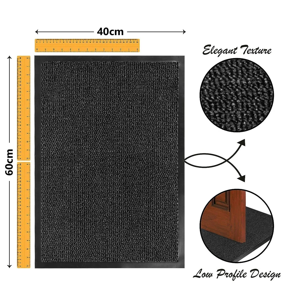 Washable Door Mats Indoor & Outdoor - Non-Slippery Heavy Duty - Stylish & Large Rubber - Perfect Dust Grabbing Doormats