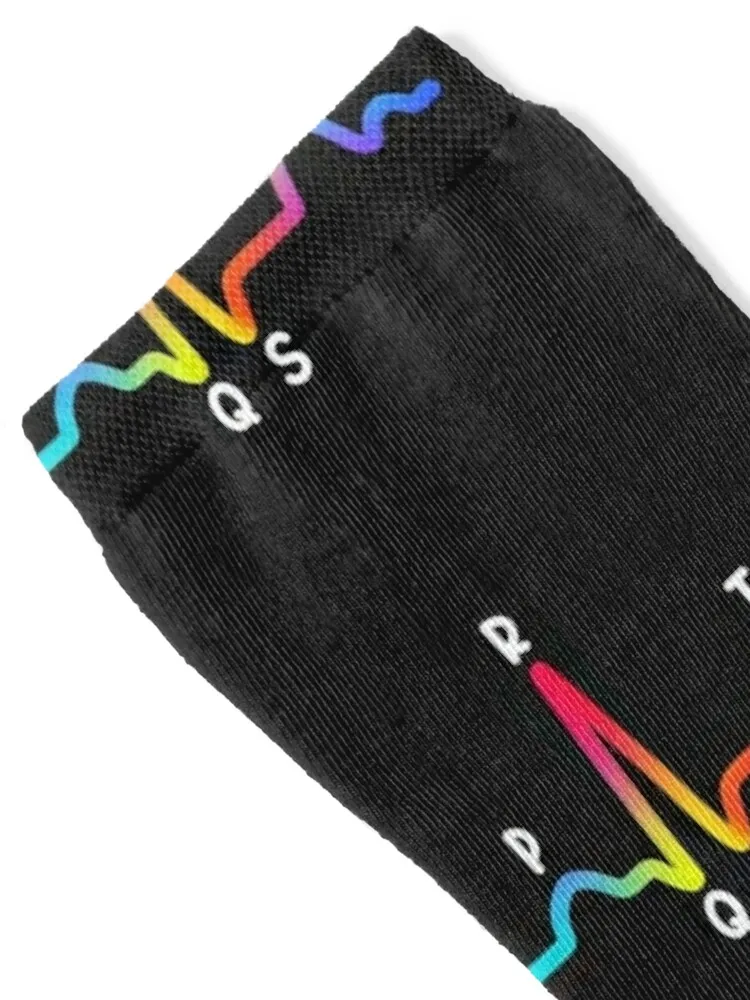 Hand Drawn Normal Electrocardiogram ECG Rainbow Socks