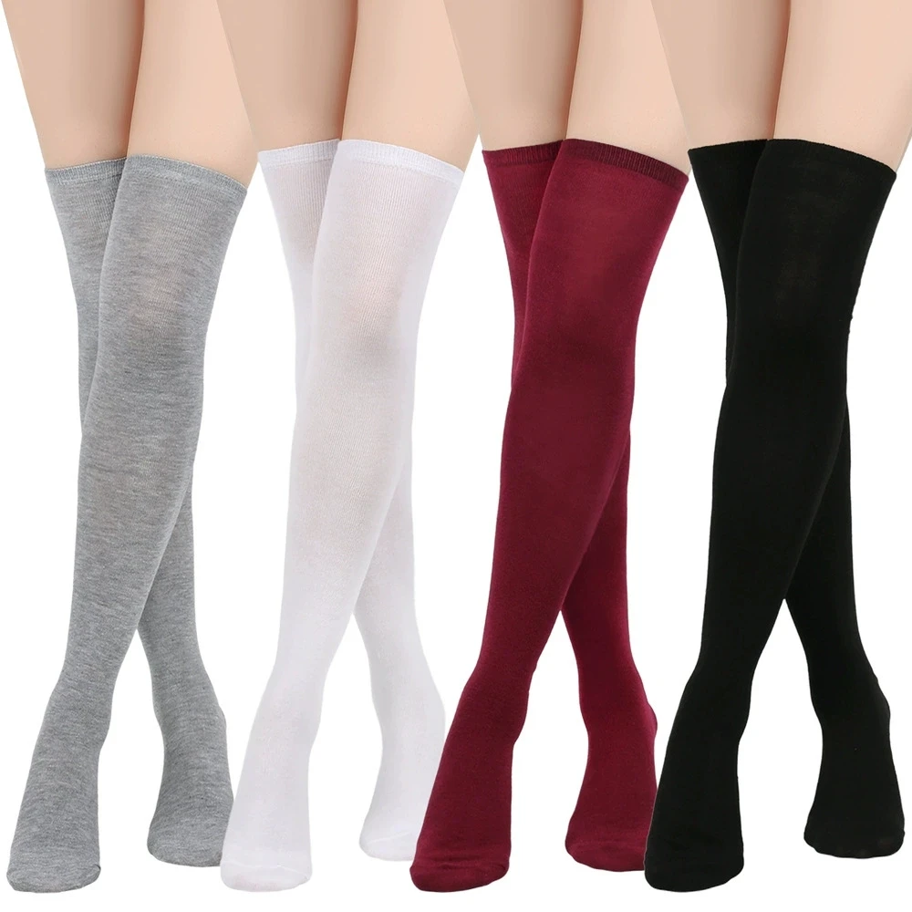 2026 Dance Socks Cosplay Women's Solid Color Knee Over European and American Performance Socks