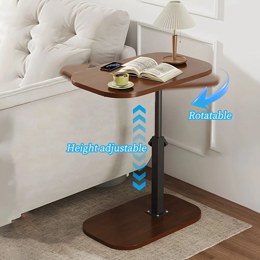 360° Extendable C-Shaped Side Table, 1-Piece Minimalist Metal Frame Coffee Table | Space-Saving Sofa Side Table for Bedrooms