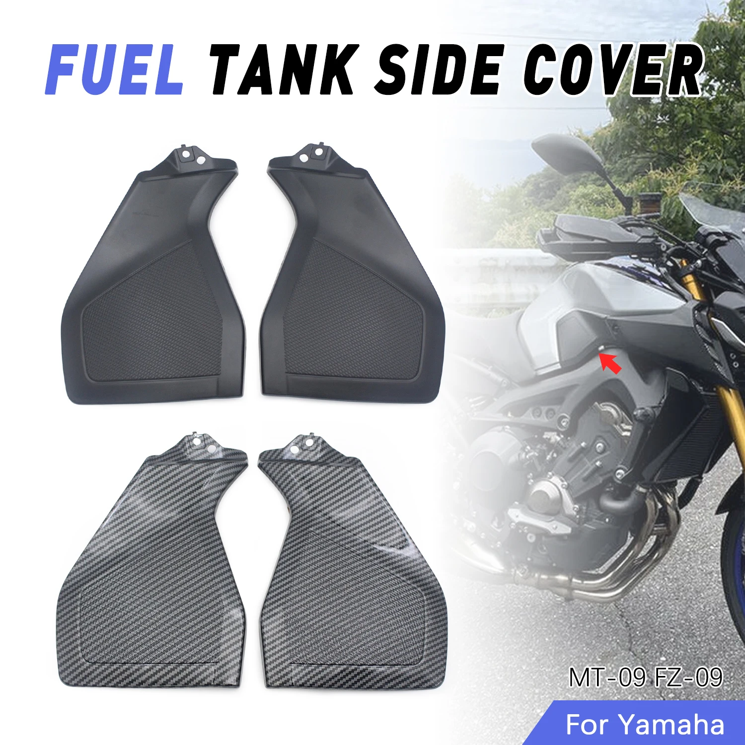 

Motorcycle Side Panel Fairing Tank Cover Left Right Shell For Yamaha MT09 FZ09 MT-09 FZ-09 2012-2020 2013 2014 2015 2016 2017