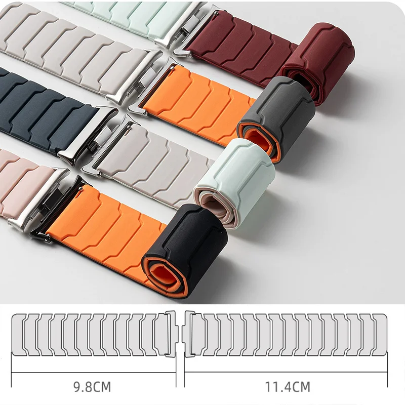 Magnetisches Schlaufenarmband für Xiaomi Mi Band 10 Pro/Mi Band 8 Pro/9 Pro Sportarmband Zubehör für Redmi Watch 6-5-4 Silikonband