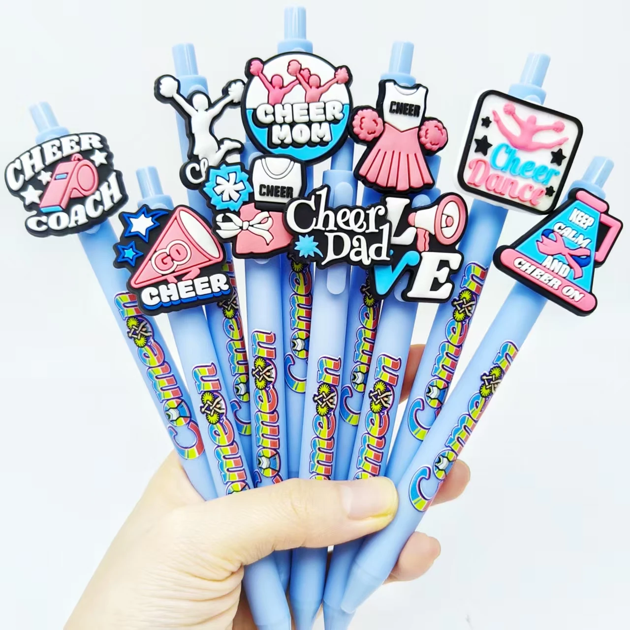 

11 шт./17 шт., шариковая ручка с принтом на тему черлидинга, небесно-голубая серия, канцелярские принадлежности, подарок, офисная гелевая ручка