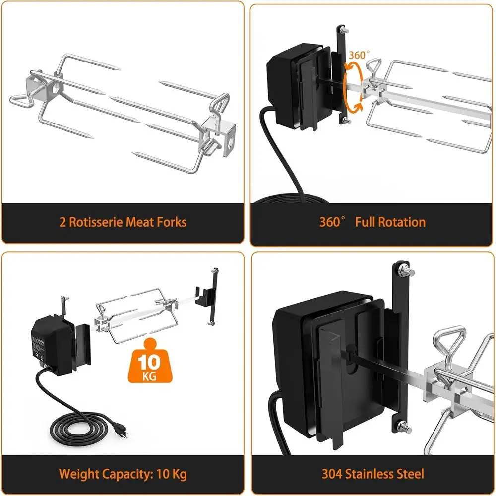 طقم مشواة للشواء من الفولاذ المقاوم للصدأ لـ Weber 18 WSM، ملحقات شواية الطبخ الخارجية