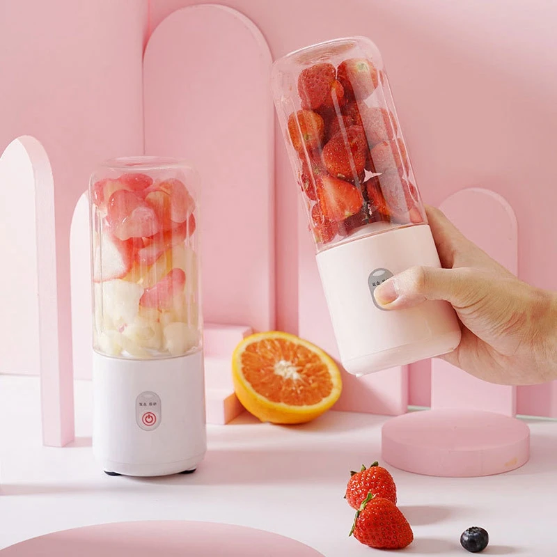 Home Mini tazza di succo Spremiagrumi portatile a 2 lame Piccola tazza di succo con ricarica USB automatica