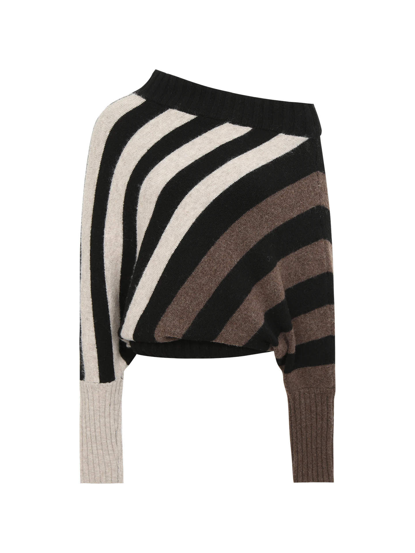 كنزة نسائية فضفاضة بأكمام طويلة وتصميم مخطط بأسلوب كاجوال أنيق للخريف #2